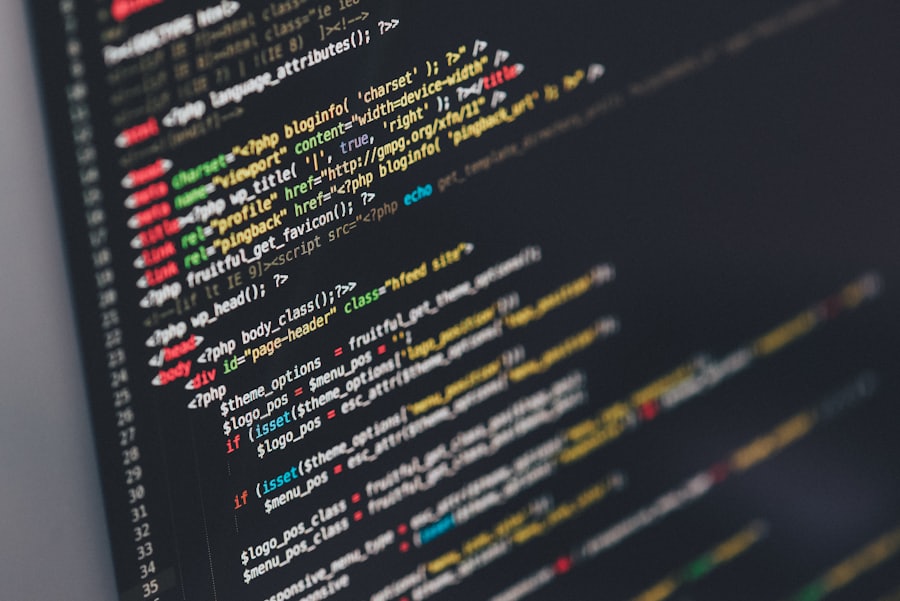 Developer writing custom software code