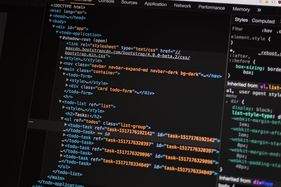 Software being built in a code editor